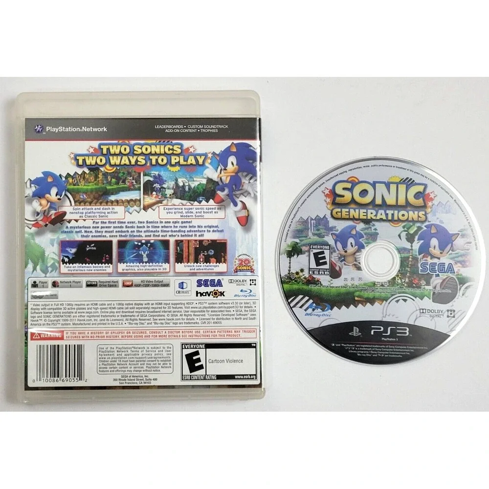 SONIC GENERATIONS -‎ PS3 GAME - GAME & CASE